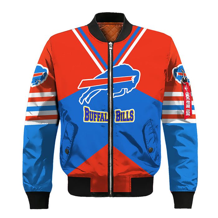 Buffalo Bills Blue Zipper Bomber Jacket For Women Men