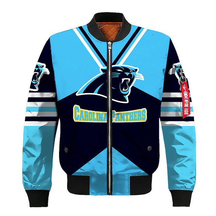 Carolina Panthers Blue Unisex Bomber Jacket For Women Men