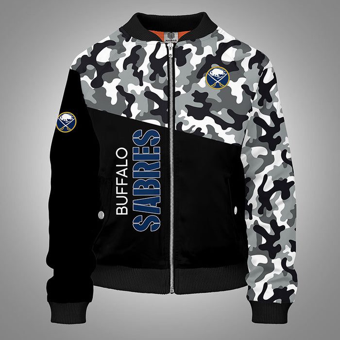 Buffalo Sabres Camouflage Black Bomber Jacket For Women Men