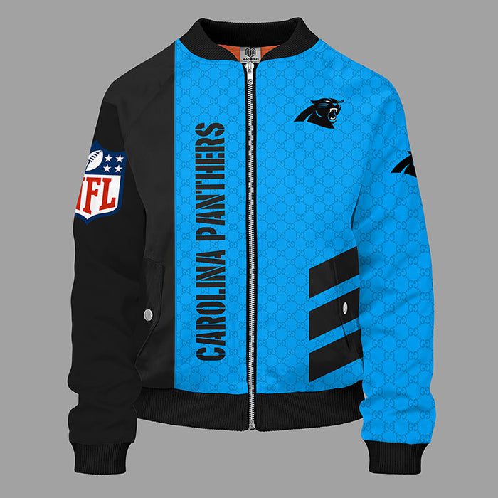 Carolina Panthers Blue Bomber Jacket Gucci Luxury Jacket For Women Men