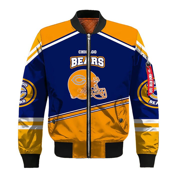 Chicago Bears Orange Blue Bomber Jacket For Women Men