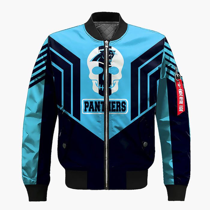 Carolina Panthers Blue Black Unisex Bomber Jacket For Women Men