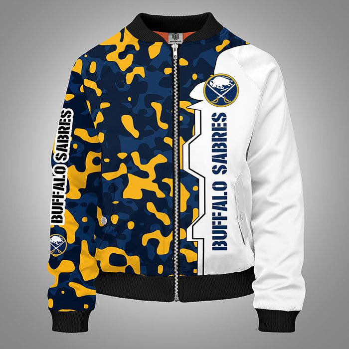 Buffalo Sabres Camouflage Yellow Bomber Jacket For Women Men