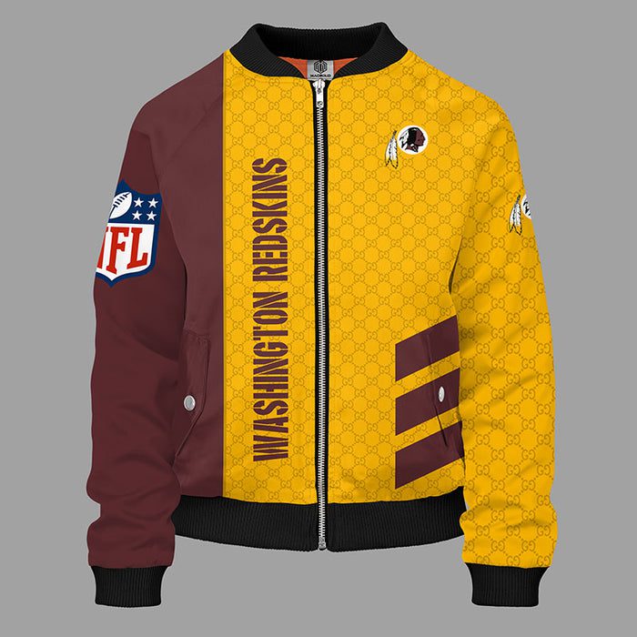 Washington Redskins Yellow Bomber Jacket Gucci Luxury Jacket For Women Men