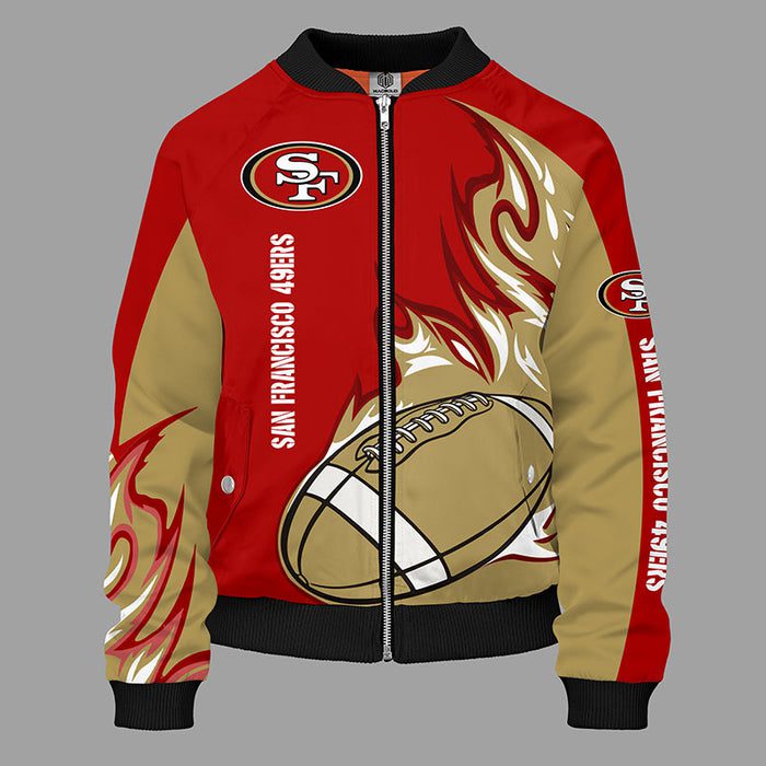 San Francisco 49Ers Red Unisex Bomber Jacket For Women Men