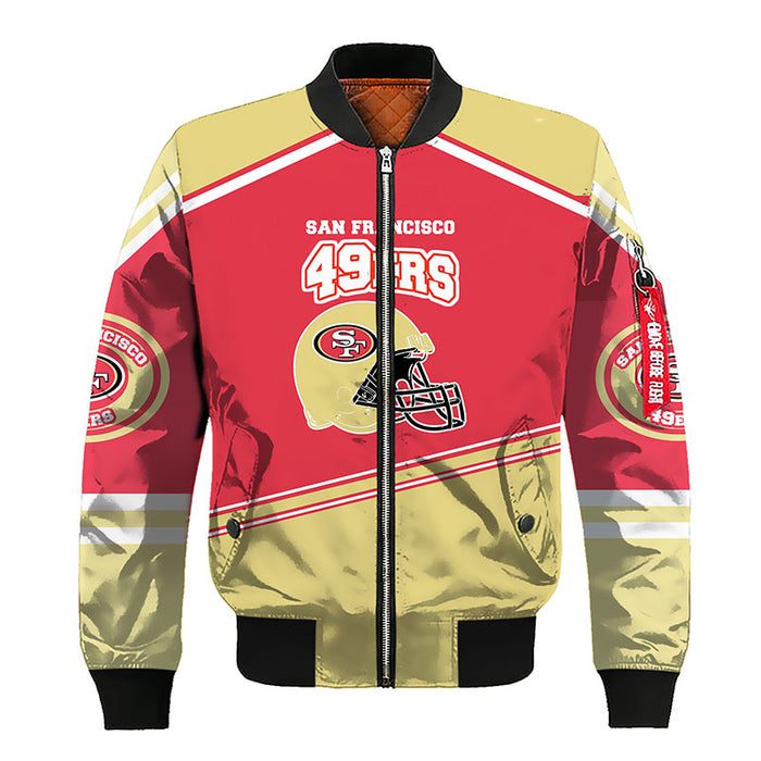 San Francisco 49Ers Red Olive Bomber Jacket For Women Men