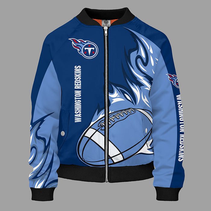 Tennessee Titans Blue Unisex Bomber Jacket For Women Men