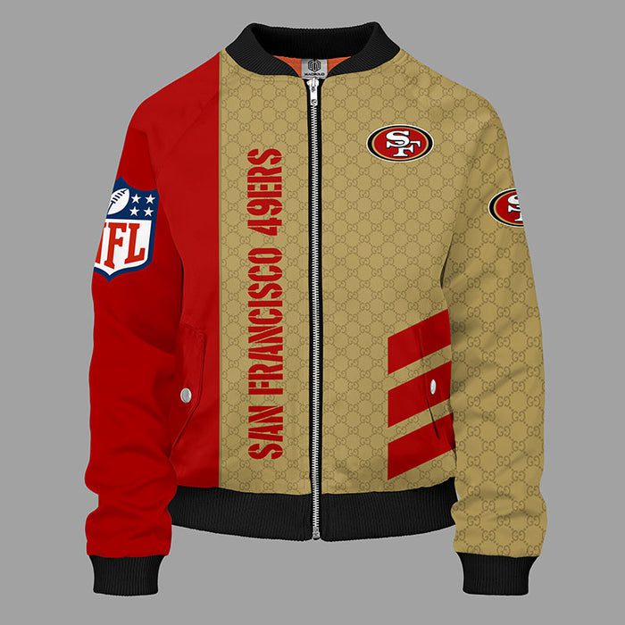 San Francisco 49Ers Red Unisex Bomber Jacket Gucci Luxury Jacket For Women Men