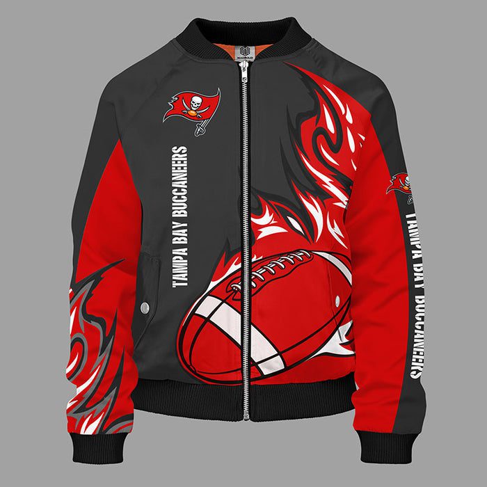 Tampa Bay Buccaneers Red Unisex Zipper Bomber Jacket For Women Men