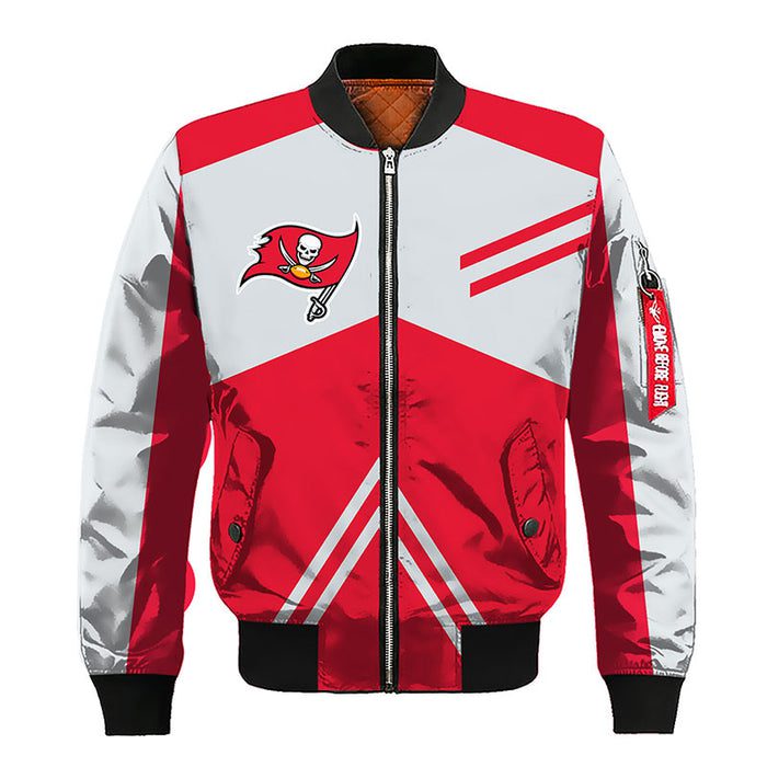 Tampa Bay Buccaneers Red Silver Bomber Jacket For Women Men
