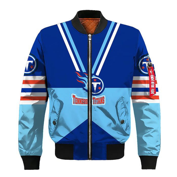 Tennessee Titans Blue White Bomber Jacket For Women Men