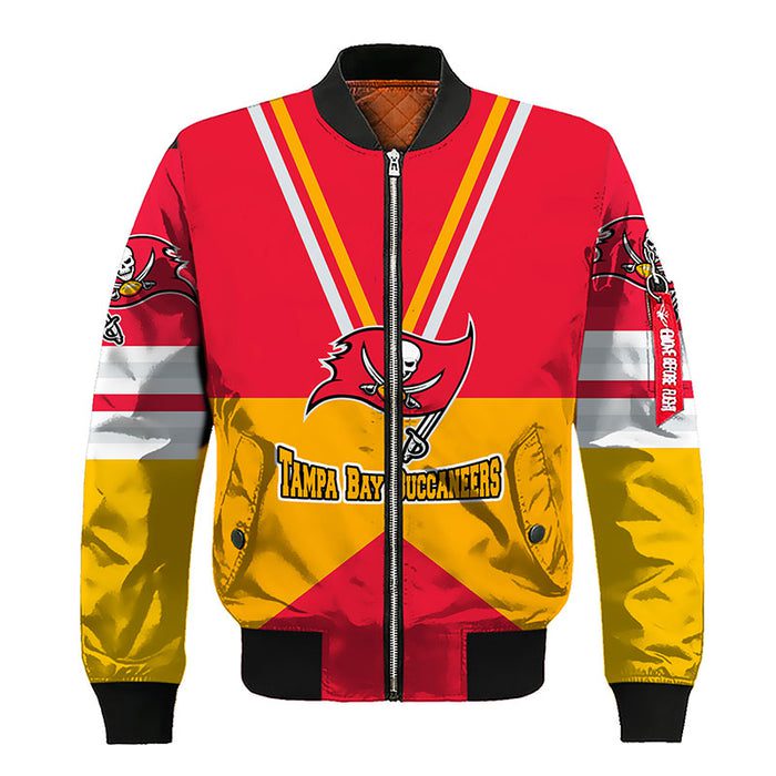 Tampa Bay Buccaneers Red Yellow Bomber Jacket For Women Men