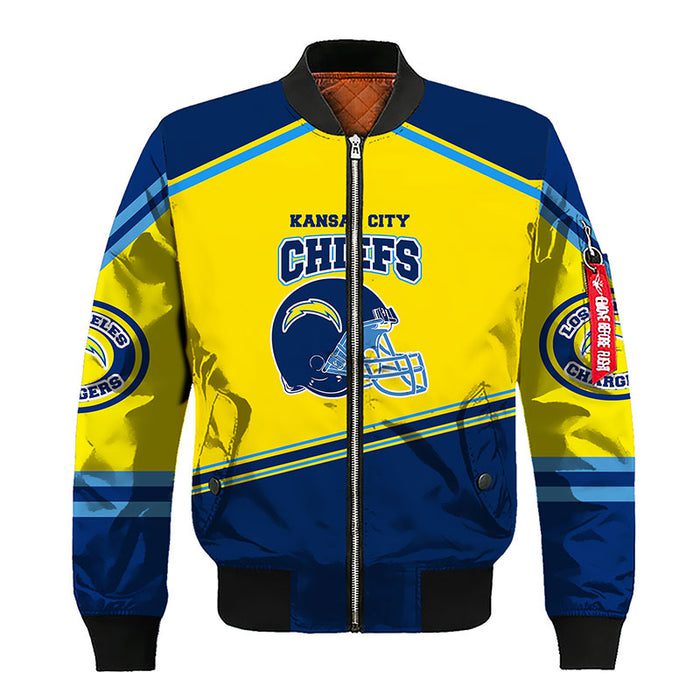 Los Angeles Chargers Yellow Bomber Jacket For Women Men
