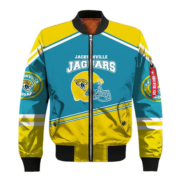 Jacksonville Jaguars Yellow Blue Bomber Jacket For Women Men