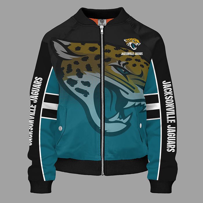 Jacksonville Jaguars Green Unisex Bomber Jacket For Women Men
