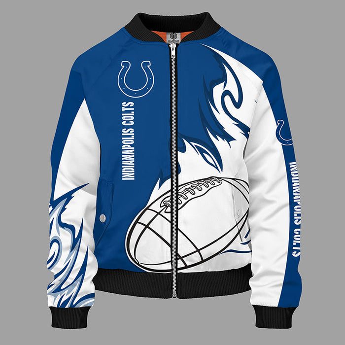 Indianapolis Colts Blue Bomber Jacket For Women Men