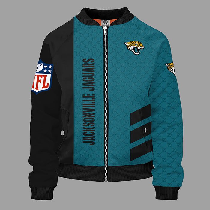 Jacksonville Jaguars Green Unisex Bomber Jacket Gucci Luxury Jacket For Women Men