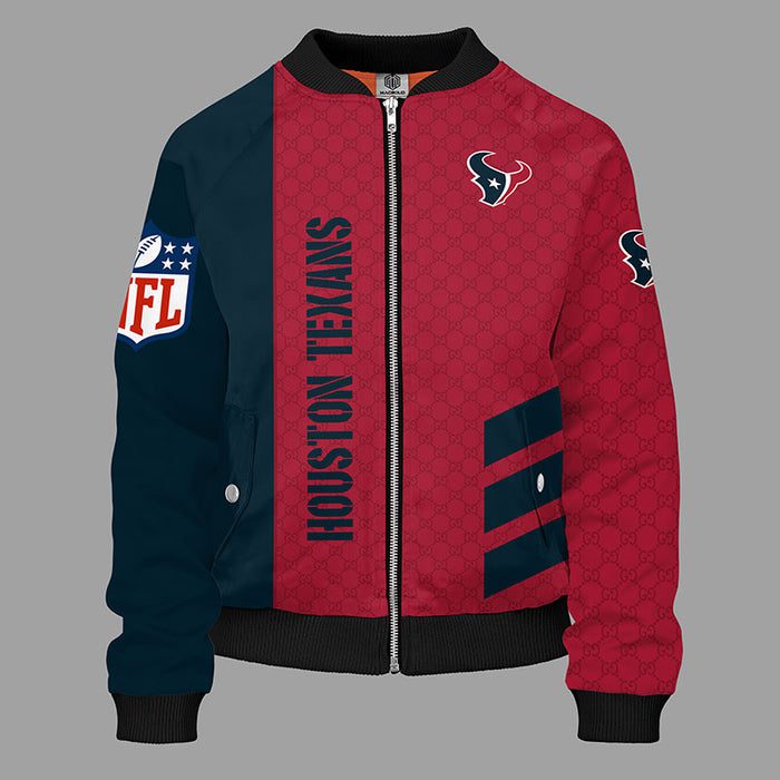 Houston Texans Red Unisex Bomber Jacket Gucci Luxury Jacket For Women Men