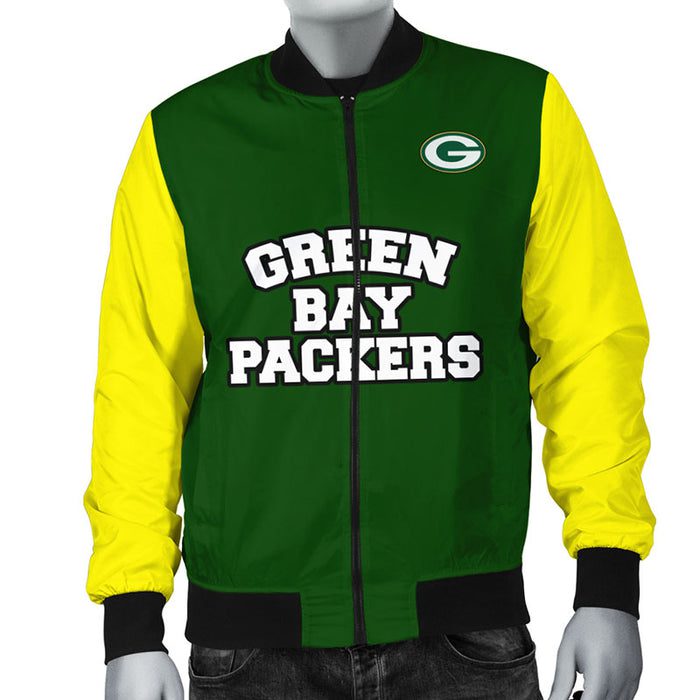 Green Bay Packers Green Yellow Unisex Zipper Bomber Jacket For Women Men