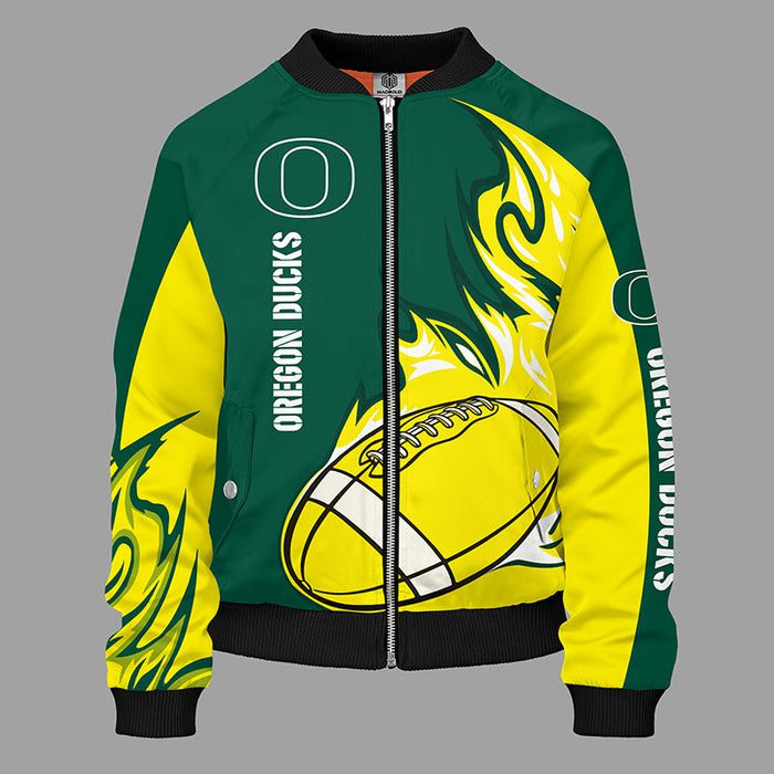 Oregon Ducks Green Bomber Jacket For Women Men