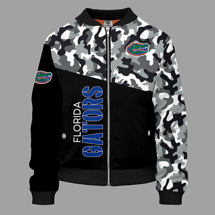 Florida Gators Camouflage Black Bomber Jacket For Women Men