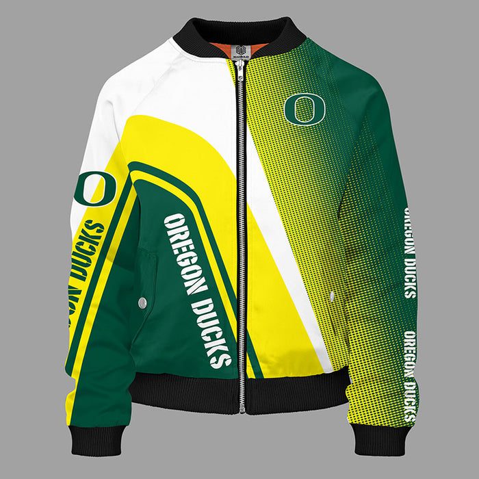 Oregon Ducks Green Unisex Bomber Jacket For Women Men