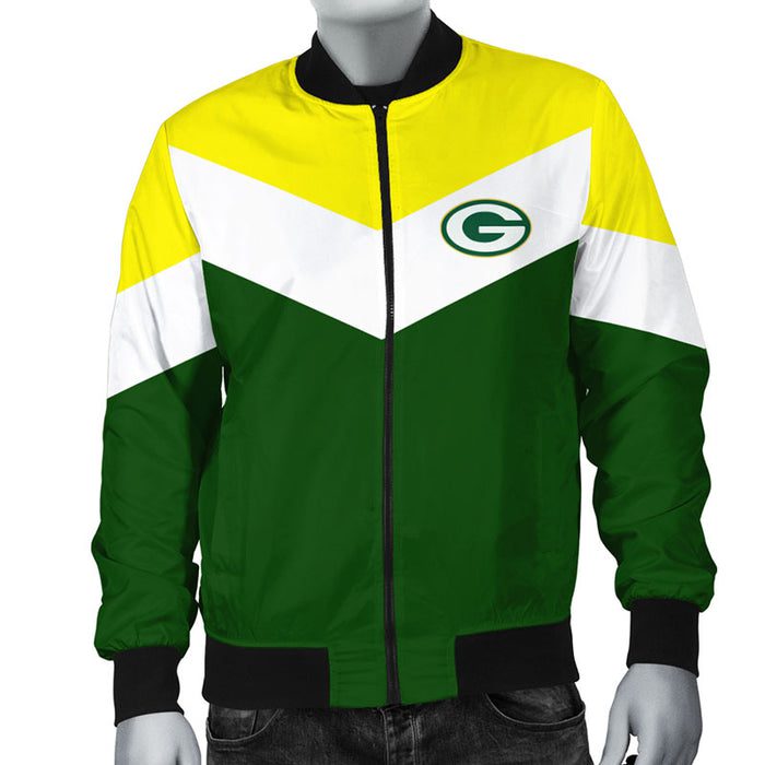 Green Bay Packers Green Yellow Bomber Jacket For Women Men