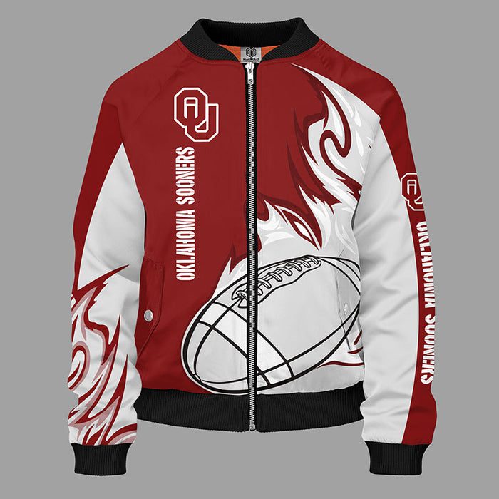Oklahoma Sooners Red Unisex Bomber Jacket For Women Men