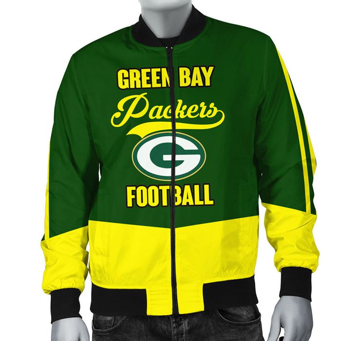 Green Bay Packers Green Yellow Unisex Bomber Jacket For Women Men