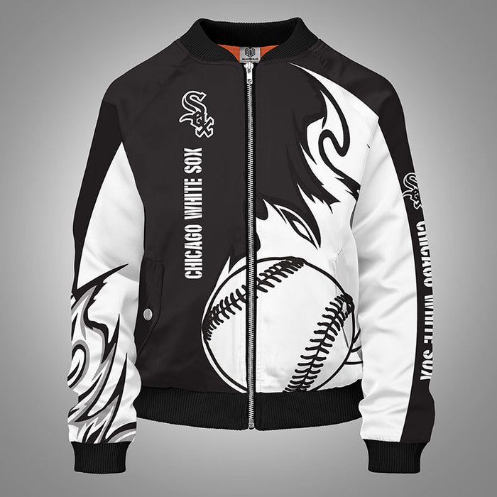 Chicago White Sox Black Unisex Bomber Jacket For Women Men