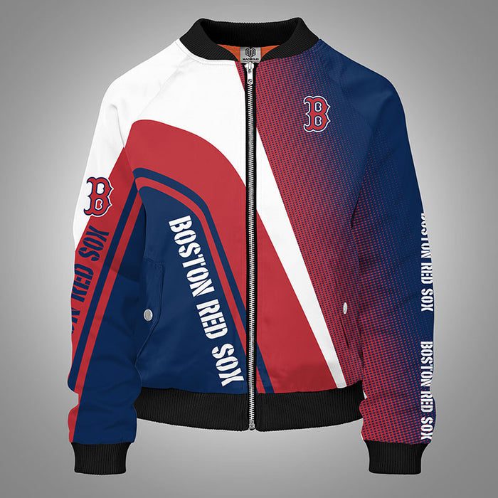 Boston Red Sox Red Blue Bomber Jacket For Women Men
