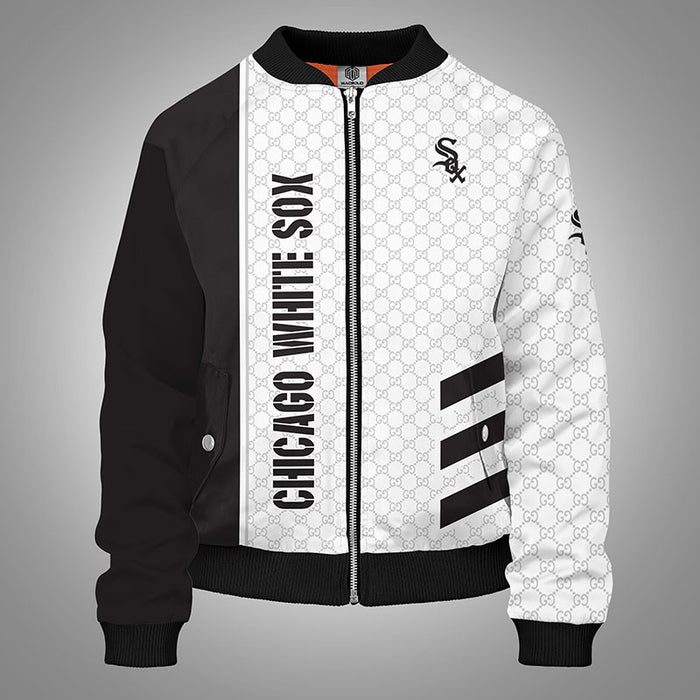 Chicago White Sox Black Bomber Jacket Gucci Luxury Jacket For Women Men