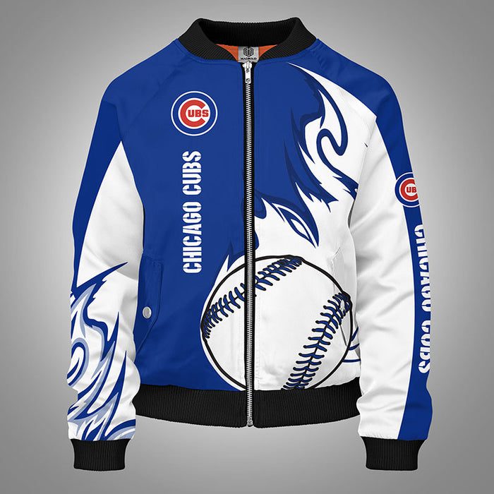 Chicago Cubs Blue Bomber Jacket For Women Men