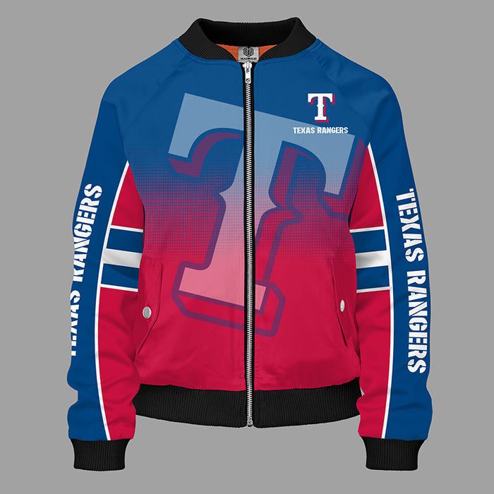 Texas Rangers Blue Red Bomber Jacket For Women Men
