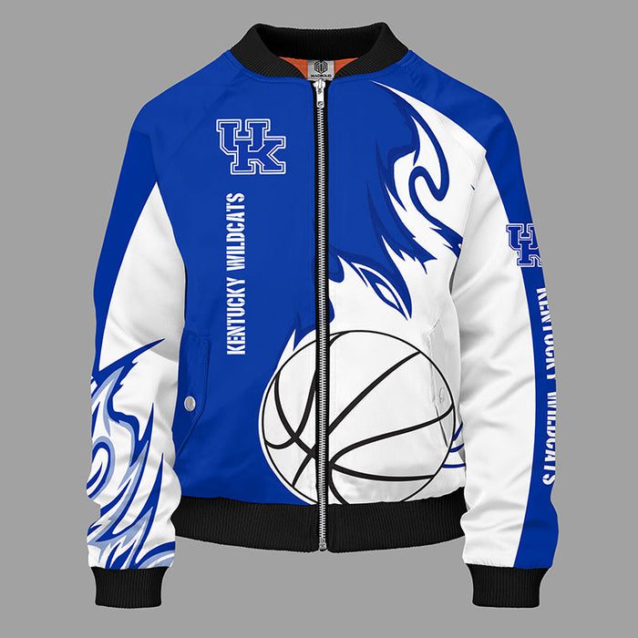 Kentucky Wildcats Blue Unisex Bomber Jacket For Women Men