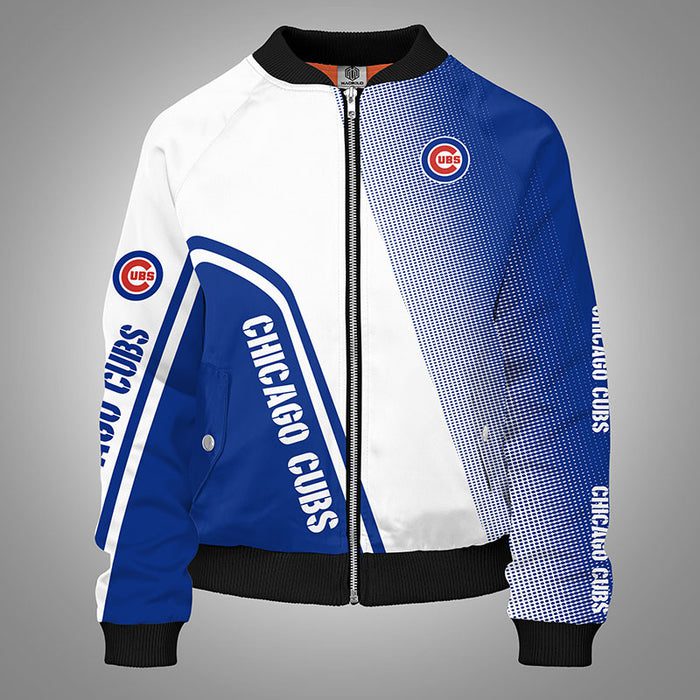 Chicago Cubs Blue Unisex Bomber Jacket For Women Men