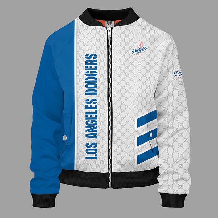 Los Angeles Dodgers Blue Unisex Bomber Jacket Gucci Luxury Jacket For Women Men