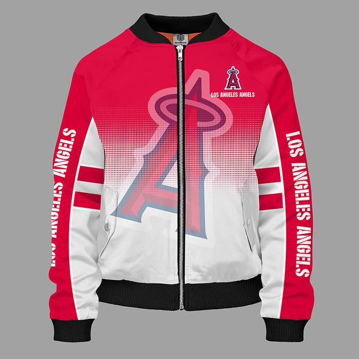 Los Angeles Angels Red Unisex Bomber Jacket For Women Men