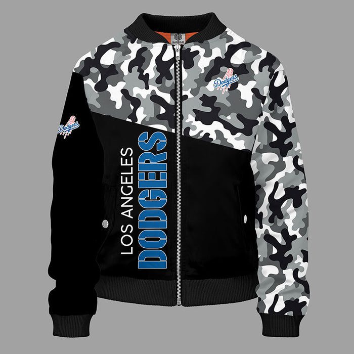 Los Angeles Dodgers Camouflage Blue Bomber Jacket For Women Men
