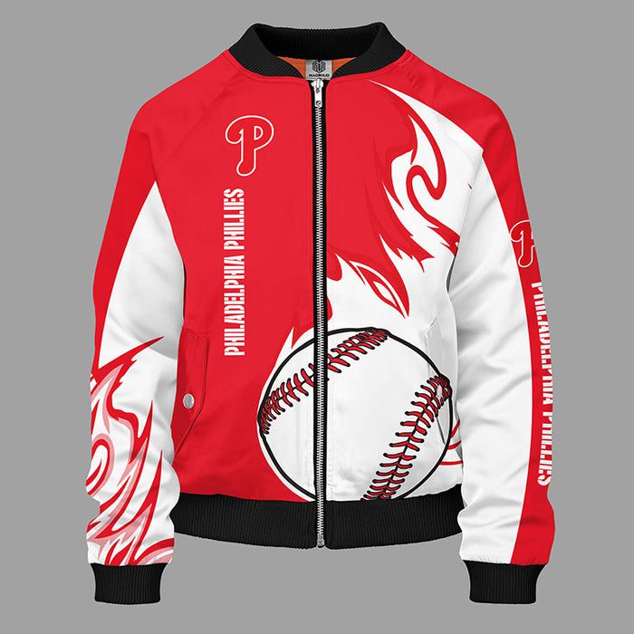 Philadelphia Phillies Red Bomber Jacket For Women Men
