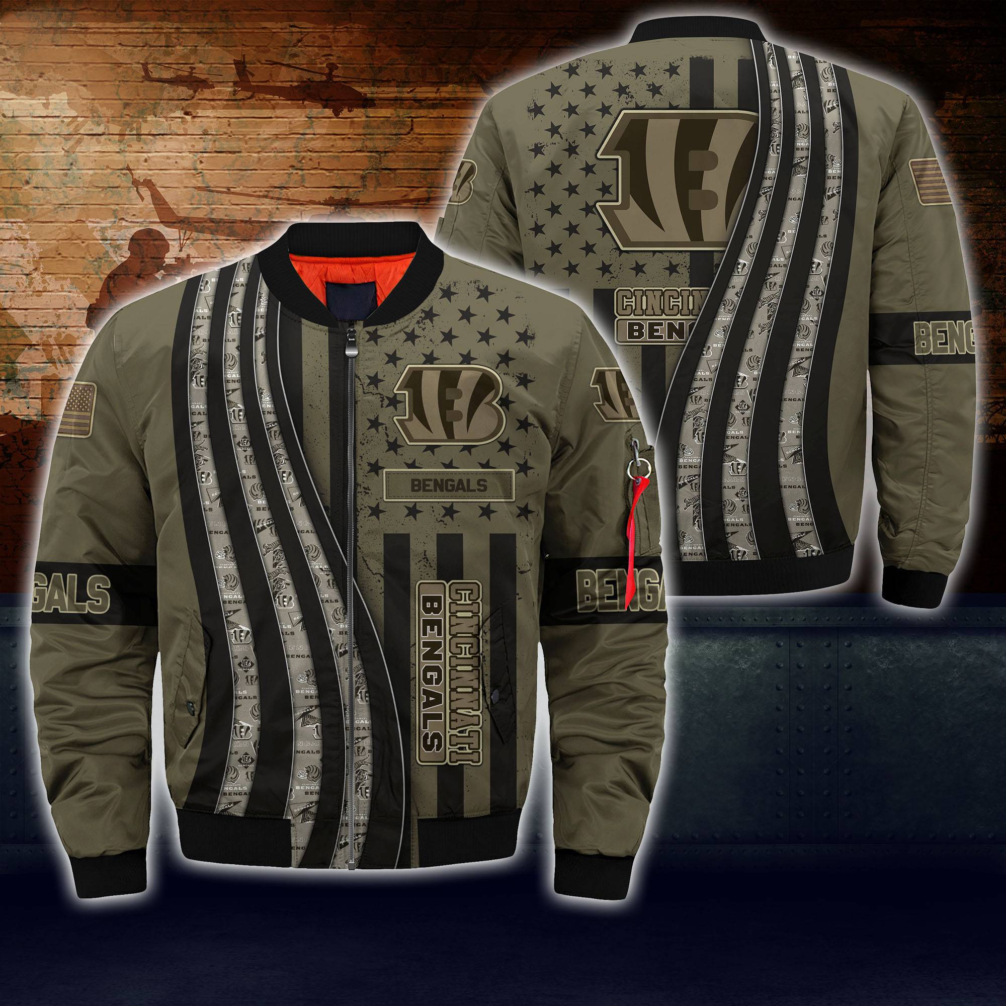 Cincinnati Bengals Nfl Bomber Jacket Camo For This Season For Women Men