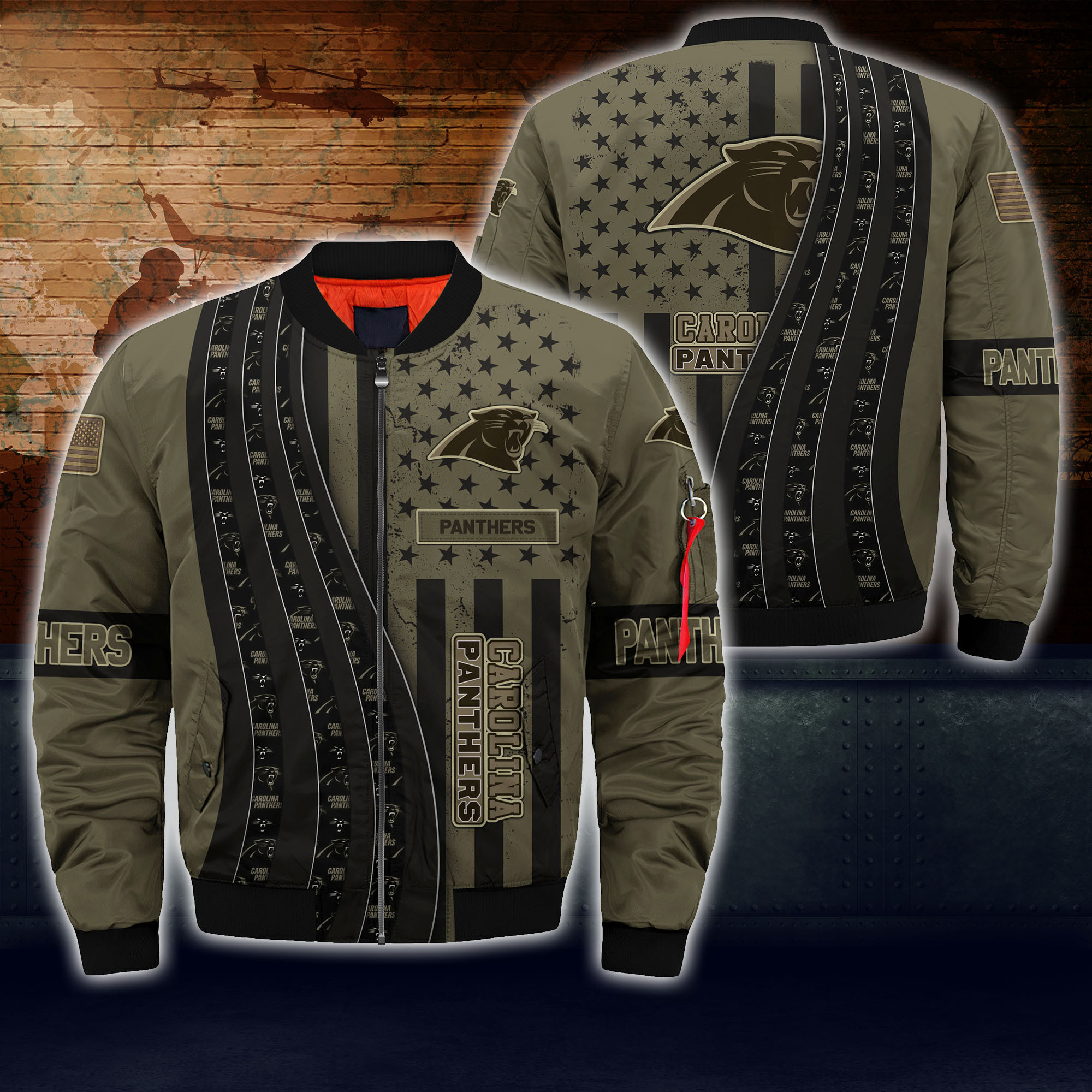 Carolina Panthers Nfl Bomber Jacket Camo For This Season For Women Men
