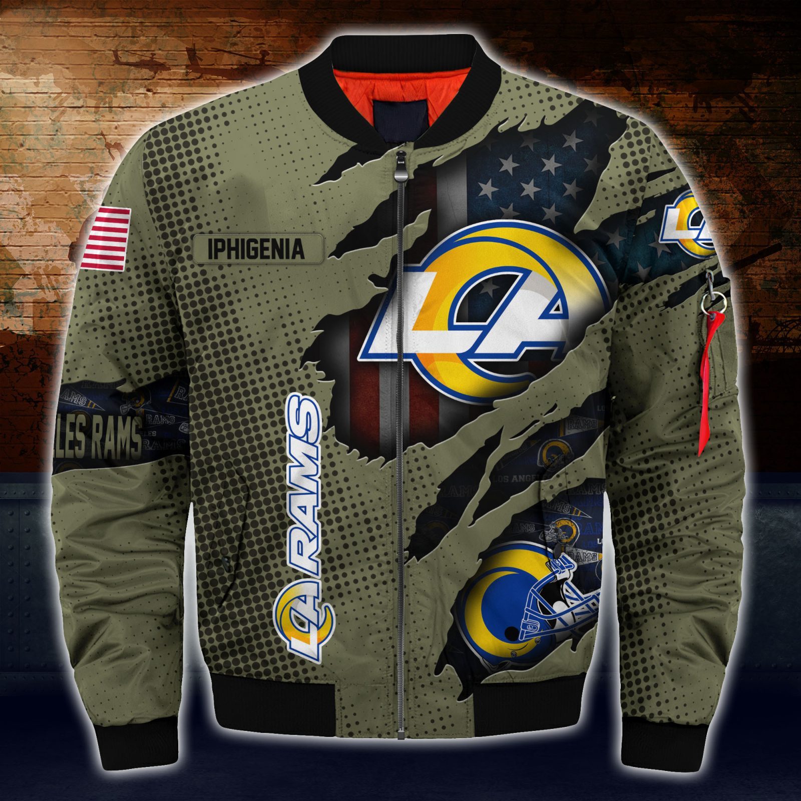 Los Angeles Rams Nfl Custom Bomber Jacket For Women Men