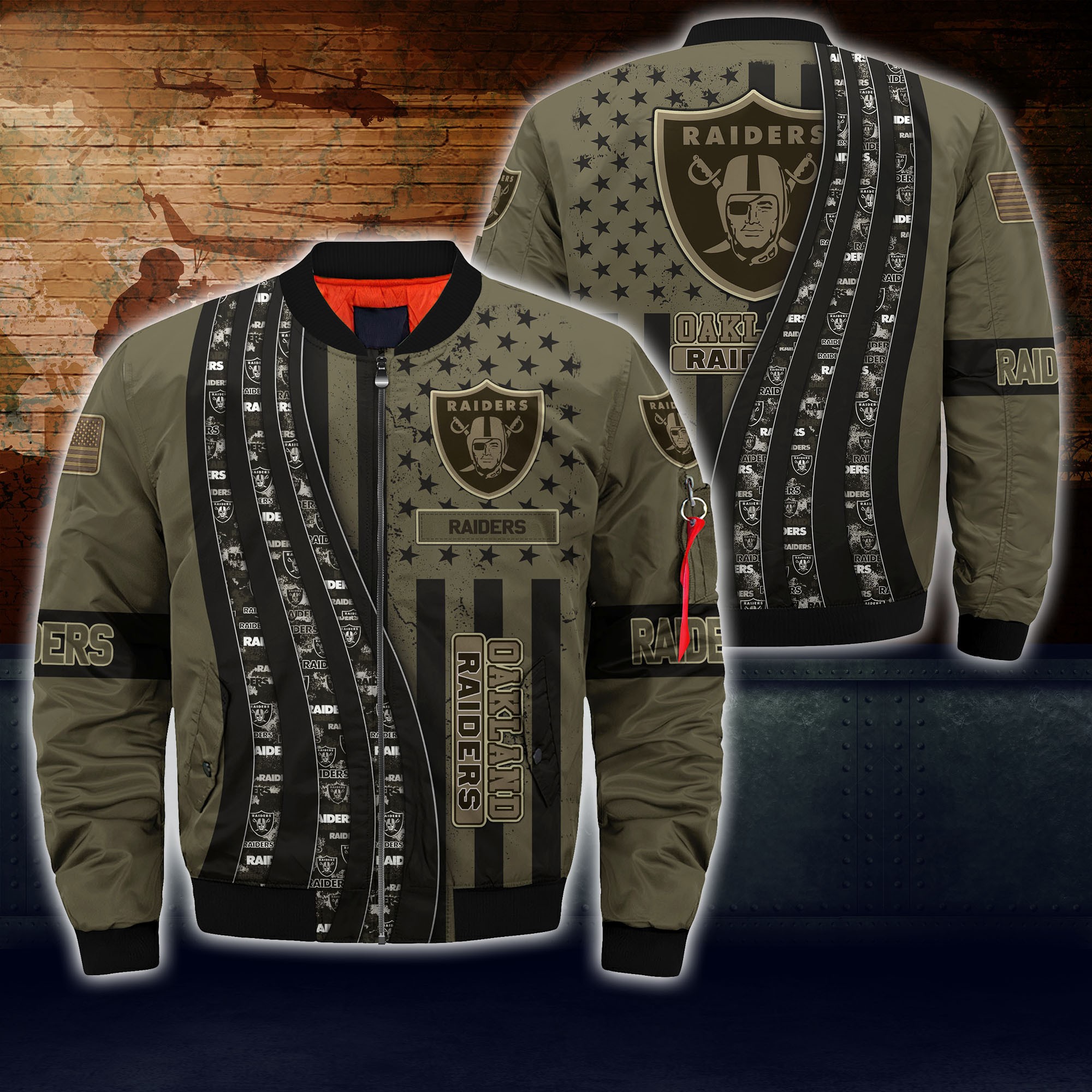Oakland Raiders Nfl Bomber Jacket Camo For This Season For Women Men