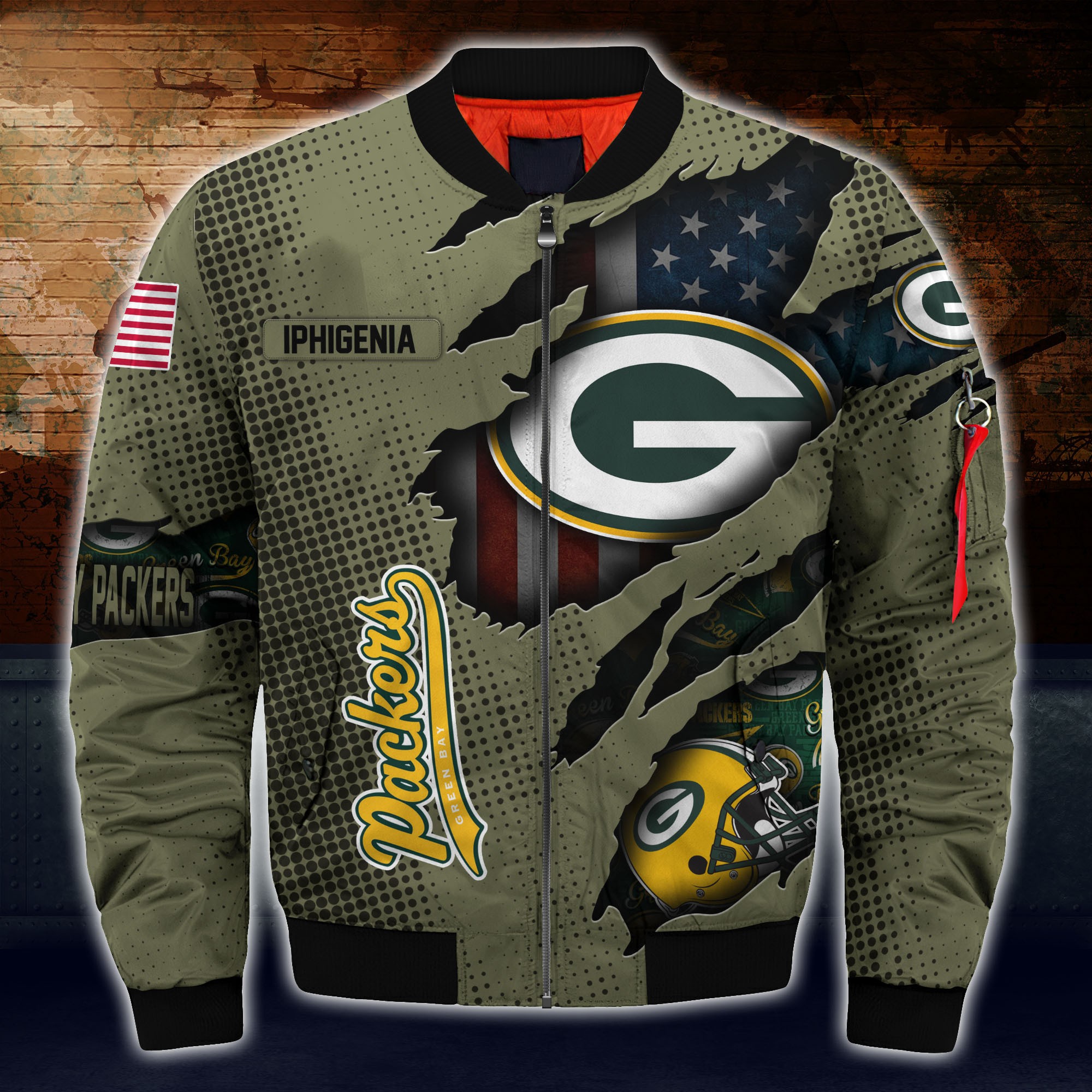 Green Bay Packers Nfl Custom Bomber Jacket For Women Men
