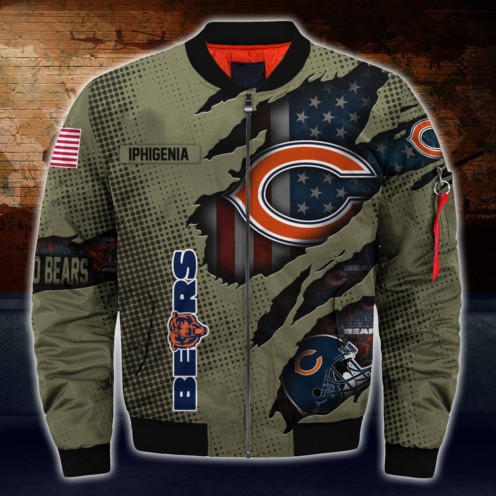 Chicago Bears Nfl Custom Bomber Jacket For Women Men