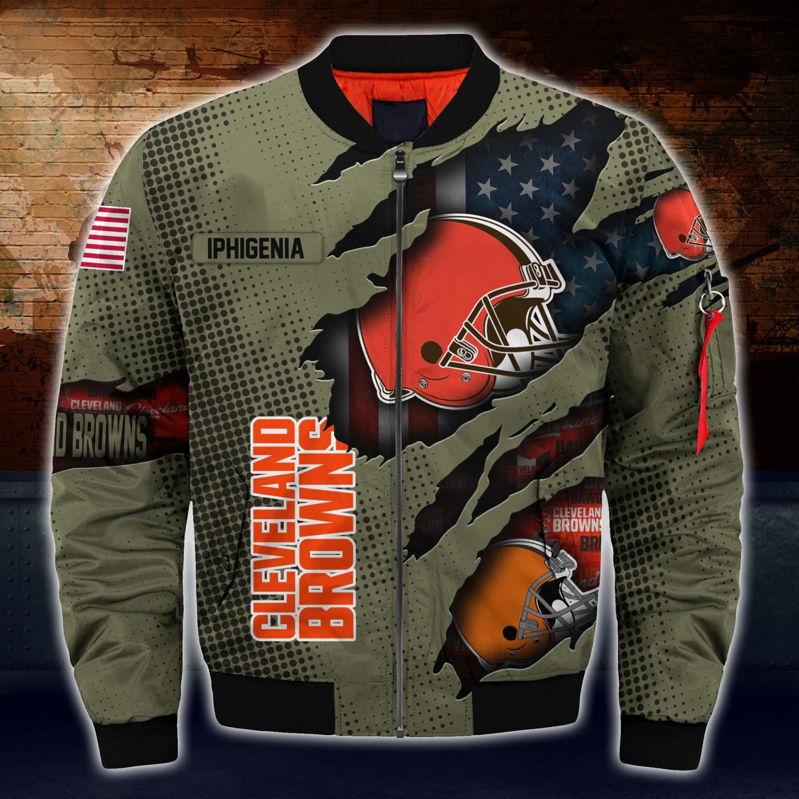 Cleveland Browns Nfl Custom Bomber Jacket For Women Men