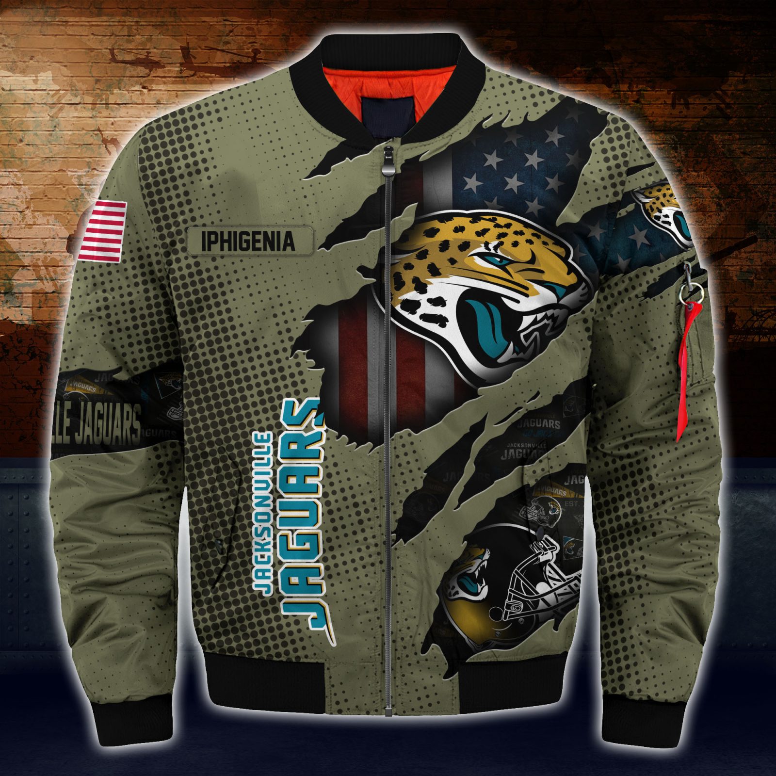Jacksonville Jaguars Nfl Custom Bomber Jacket For Women Men