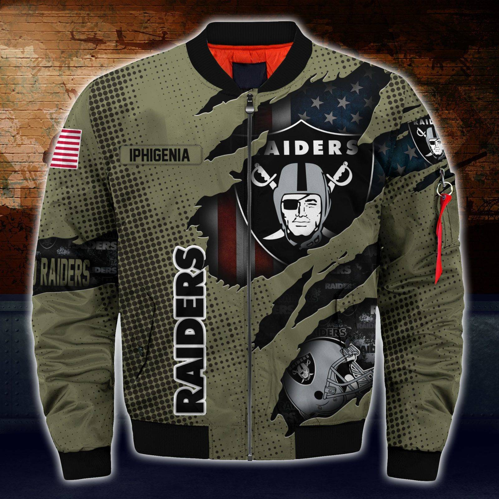 Oakland Raiders Nfl Custom Bomber Jacket For Women Men