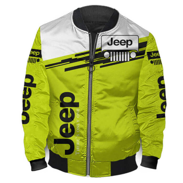 Bomber Jacket Jeep 3D Spring Autumn Casual Jacket Gift For Racer Biker